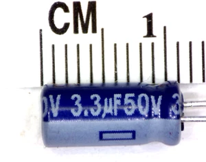 4 pcs, 3.3uF 50V 85 C Electrolytic. Capacitors by Panasonic, ECA-1HM3R3 - Picture 1 of 1