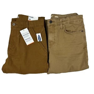 Old Navy Cat & Jack Boys Pants 16 Khaki Brown Cargo Stretch School Play Outdoor - Picture 1 of 20