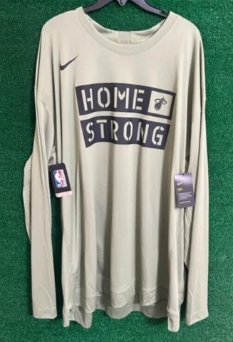 Men's Nike NBA Dri-Fit Miami Heat Long Sleeve Green CJ0027-385 Size 3XL-TALL Cover