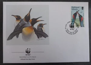 1991 Falklands Islands World Wildlife Fund FDC 2p Stamp cd Port Stanley - Picture 1 of 2