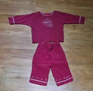Esprit Set Gr. 68 Langarmshirt und Kordhose niedlich verziert 100% Baumwolle - Bild 1 von 3