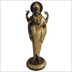 Dhanvantari latón cobre 32cm - Dios de la medicina y Ayurvedas hinduismo - Imagen 1 de 3