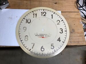 Antique Self Winding Clock Co. Western Union naval metal dial 16”