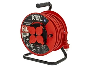 W-98695 Extension Cable Drum Sockets: 4 Rubber Red 3x1.5mm2 50m KEL - Picture 1 of 1