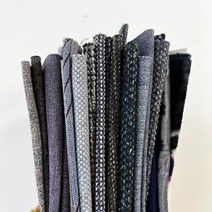 20 Designer Upholstery Fabric Remnants Ice Blue | Quilting Squares Craft Textile - Picture 1 of 8