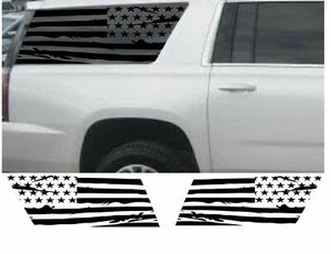 (2) USA Distressed Flag Decal Rear windows fits GMC Yukon XL Side 2015-2020 - Picture 1 of 1