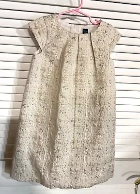 Baby Gap Dress Girls Size 5 Metallic Gold Jacquard Pleated Holiday Wedding EUC - Image 1 of 4