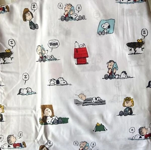 PEANUTS GANG SNOOPY Charlie Napping Sleeping WEISS 4-teiliges QUEEN BLÄTTER SET 13" TIEF - Bild 1 von 3