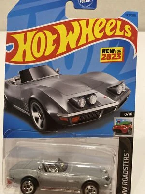 Hot Wheels '72 Stingray Convertible Silver #132 - 2023 HW Roadsters A1 - Image 1 of 4