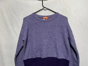 Joe Fresh Women Small Long Sleeve Cable Knit Sweater Purple Colorblock - Picture 1 of 6