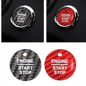 Carbon Fiber Black Engine Button Cover For Ford F150 16-20 Explorer Mondeo CO - Picture 1 of 8