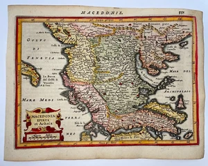 MACEDONIA ALBANIA GREECE 1614 MERCATOR HONDIUS ATLAS MINOR NICE ANTIQUE MAP - Picture 1 of 5