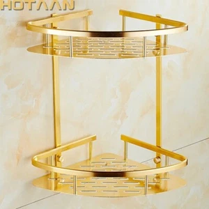 Wandmontage Gold Farbe Aluminium Badezimmer Dusche Shampoo Regal Korb Halter - Bild 1 von 6