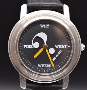 Vtg JOE BOXER Smiley Face Men's Watch ? Why What When Where Rotating NEW BATTERY - Picture 1 of 9