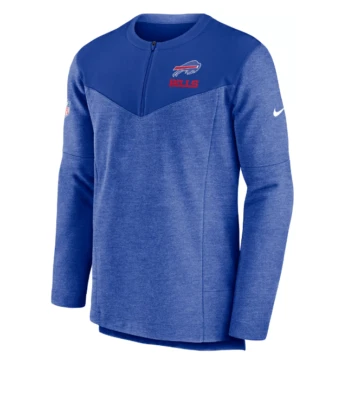 Pullover Buffalo Bills Para Hombre Pequeño Nike Lateral Bloqueo Media Cremallera Azul Real Foto 1 de 3