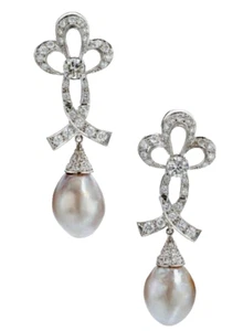 1.50ct Natural Round Diamond 14k BIS Hallmarked White Gold Pear Dangler Earrings - Picture 1 of 4