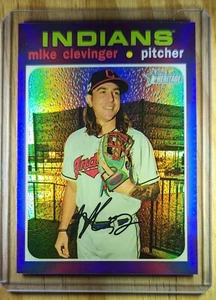 2020 Mike Clevinger Topps Heritage Chrome Purple Refractor MLB Guardians THC341 - Picture 1 of 2