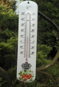 EMAILLE THERMOMETER 25cm 1. Preis echte Email neu ext/int fabrik frankreich - Bild 1 von 3