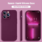For iPhone XS XR 7 8 11 12 13 Pro Max Liquid Silicone Plain Washable Case Cover