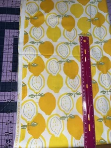 NOS Alexander Henry Juicy Lemon Fabric Yellow Crafts Clothes Kids Decor - Picture 1 of 4