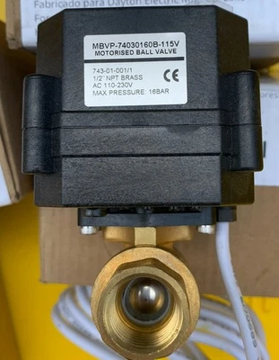 Speedaire MBVP-74030160B, 115V,Motorized Auto Drain Ball Valve, 1/4” NPT,Brass - Image 1 of 4