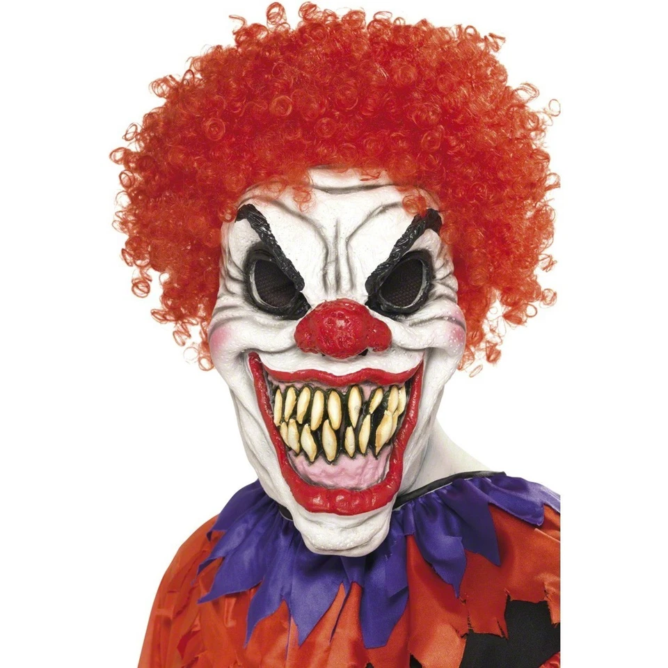 Horrorclown Maske Böser Clown Gruselclown Gesichtsmaske Vollmaske Killerclown  - Bild 1 von 1