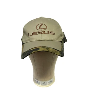 Lexus Men’s Cotton Twill Camo Brim Baseball Hat Adjustable Strap Tan Green - Picture 1 of 5