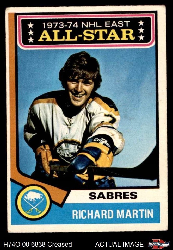 1974 O-Pee-Chee NHL #127 Richard Martin All-Star Sabres 2 - GOOD - Image 1 of 1