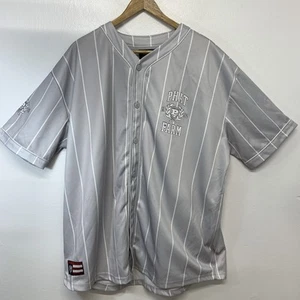 Maglia baseball Phat Farm uomo XXL grafica grigia righe bottoni manica corta - Foto 1 di 11