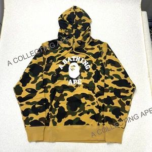 Sudadera con Capucha BAPE 1er Camuflaje Universitario Amarillo Un Mono de Baño Logo Estampado de Capucha Talla S - Imagen 1 de 13