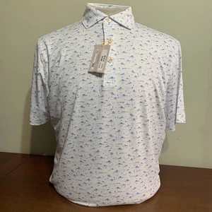 Peter Millar Mens Medium Evergldes Airboat Summer Comfort Golf Polo Shirt New - Picture 1 of 7
