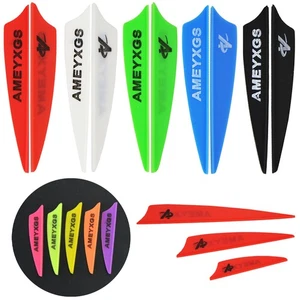 50pcs Archery 2" 3" 4" Rubber Vane Fletching Feather DIY Shaft Arrow Bow Hunting - Picture 1 of 22