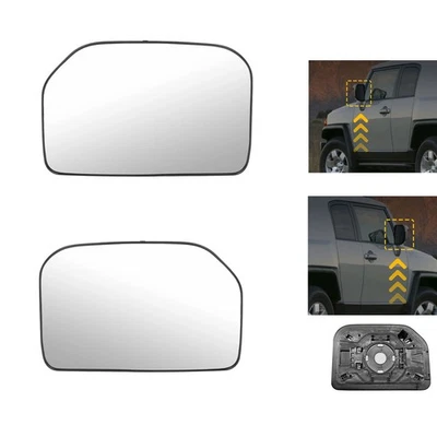 Left Right Non-Heated Side Mirror Glass Clear for 2007-2014 Toyota FJ Cruiser - Image 1 of 4