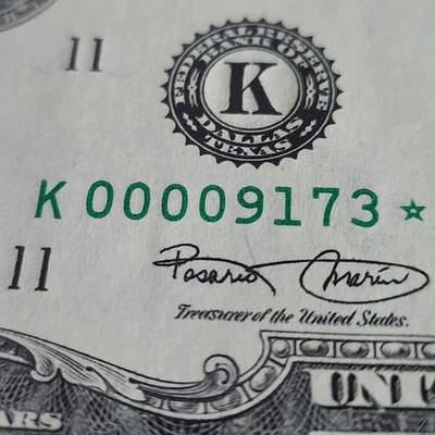 00009173* 2003 Two Dollar $2 Star Bill Fancy Low Serial Number BU Uncirculated - Image 1 of 4