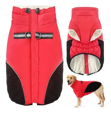 Dog Winter Jackets Warm Coats Clothes Reflective Apparel Waterproof Vest Puppy - Image 1 of 4