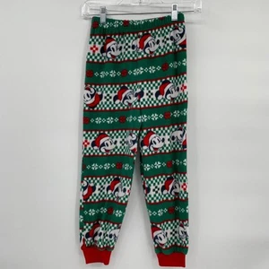Disney Mickey Mouse Minnie Santa Hat Fleece Jogger Pajama Pants size 8 - Picture 1 of 6