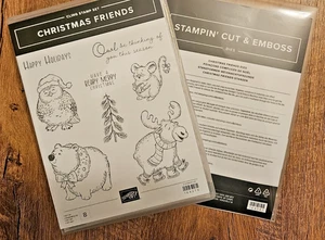 Stampin Up WEIHNACHTSFREUNDE & Koordinations-DIES Eule Elch Bär Maus Rentner - Bild 1 von 3