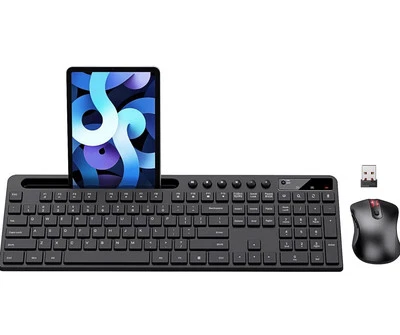 Wireless Keyboard & Mouse Combo, MARVO 2.4G Ergonomic w/ Phone/Tablet Holder New - Image 1 of 4