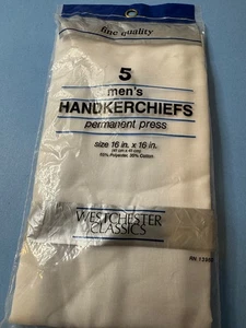 Westchester Juego Clásico de 5 Pañuelos para Hombre, Nuevo Blanco - Imagen 1 de 6