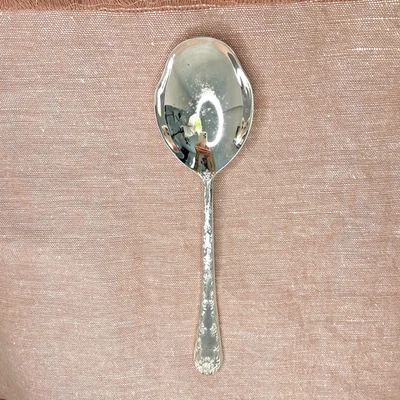 Cuchara para servir Wm Rogers rosa encantada cubiertos plateados Foto 1 de 4