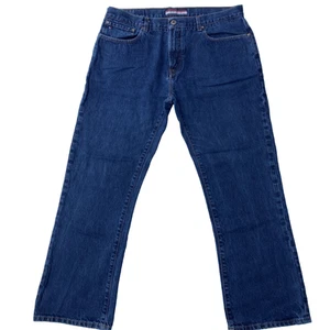Tommy Hilfiger Herren Jeans 36 x 30 Boot Cut dunkle Waschung 100 % Baumwolle Denim gebraucht, in einwandfreiem Zustand - Bild 1 von 14