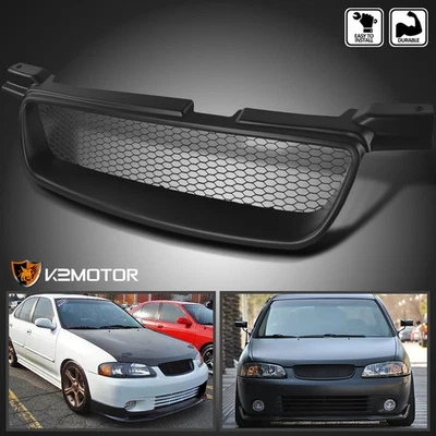 Fits 2000-2003 Sentra Black Mesh Front Bumper Upper Hood Grille 00 01 02 - Image 1 of 4
