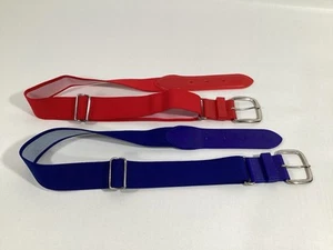 Adidas Sports Belts 2pc Lot KIDS/YOUTH Unisex Adjustable Red / Blue 18” to 28” - Picture 1 of 5