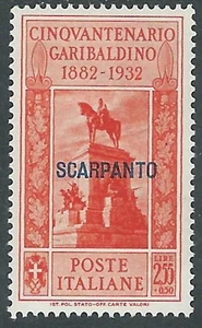 1932 ÄGÄIS SCARPANTO GARIBALDI 2,55 LIRE MH * - I39-8 - Bild 1 von 1