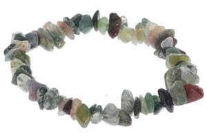  Achat bunt Splitter Stretch Schmuck Armband auf Elastikfaden 56mm/18cm SAB151 - Bild 1 von 1