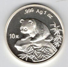 China 10 Yens 1999 Bear Panda @ 1 OZ Silver Pure @