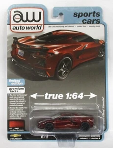 AUTO WORLD 1/64 DIECAST SPORTS CARS 2020 CHEVY CORVETTE LONG BEACH RED METALLIC - Picture 1 of 1