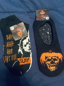 Halloween II Michael Myers 2er Set No Show Socken 1 Fuzzy Liner Sockengreifer - Bild 1 von 4