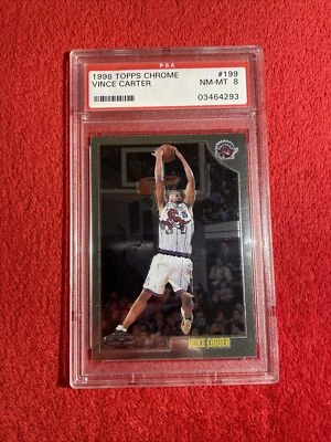 🔥 1998 Topps Chrome Vince Carter Rookie PSA 8 #199 RC Raptors 💎 (TT) - Image 1 of 3