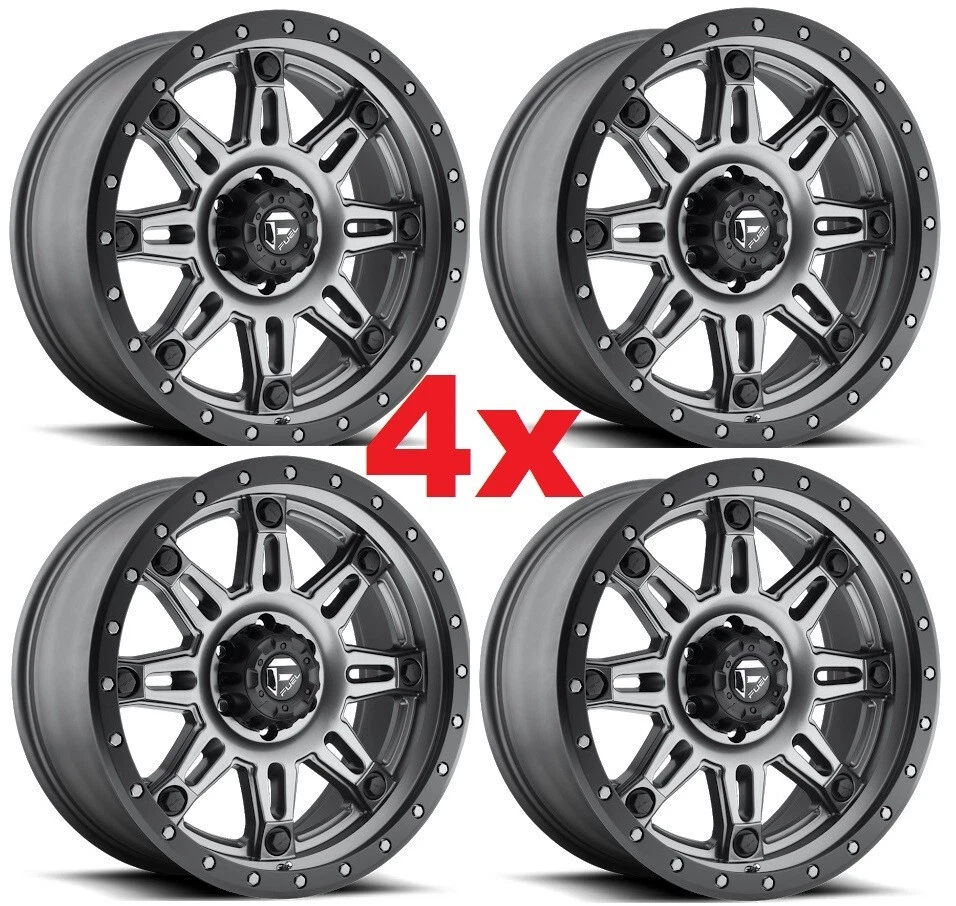 FIT TOYOTA TACOMA 4RUNNER TRD 17 WHEEL GUNMETAL W BLACK LIP FUEL HOSTAGE Foto 1 de 4